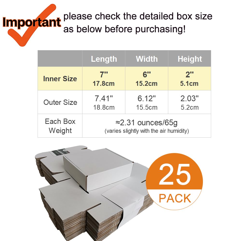 4x4x1'' Small Shipping Boxes 25 Pack, Corrugated Cardboard Mailers for Business, Black (CM441B25)