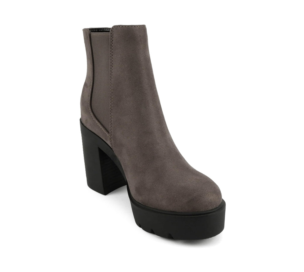 Soda EDITOR ~ Women Lug Sole High Heel Chelsea Fashion Ankle Boot w/Double Elastic Gore