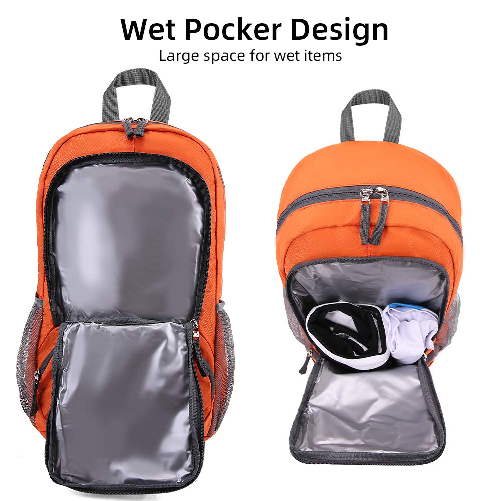 FENGDONG 35L Lightweight Foldable Waterproof Packable Travel Small Hiking Backpack Daypack for men women
