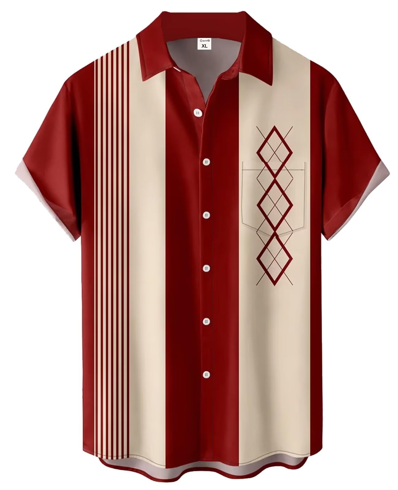 Bowling Shirts for Men Print Short Sleeve Regular Fit Hawaiian Casual Button Down Beach Shirts