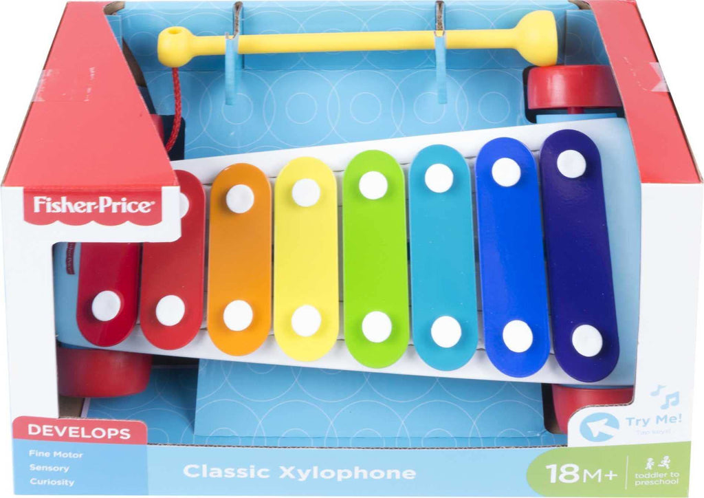 Fisher-Price Toddler Pull Toy, Classic Xylophone Pretend Musical Instrument with Mallet for Preschool Kids Ages 18+ Months