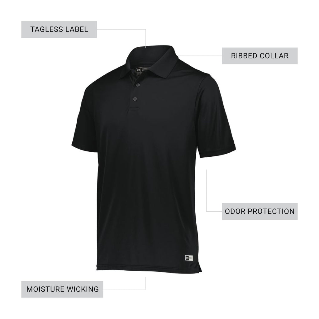 Russell Athletic Mens Dri-Power Performance Polo | Premium Dri-fit Polo Shirt for Men