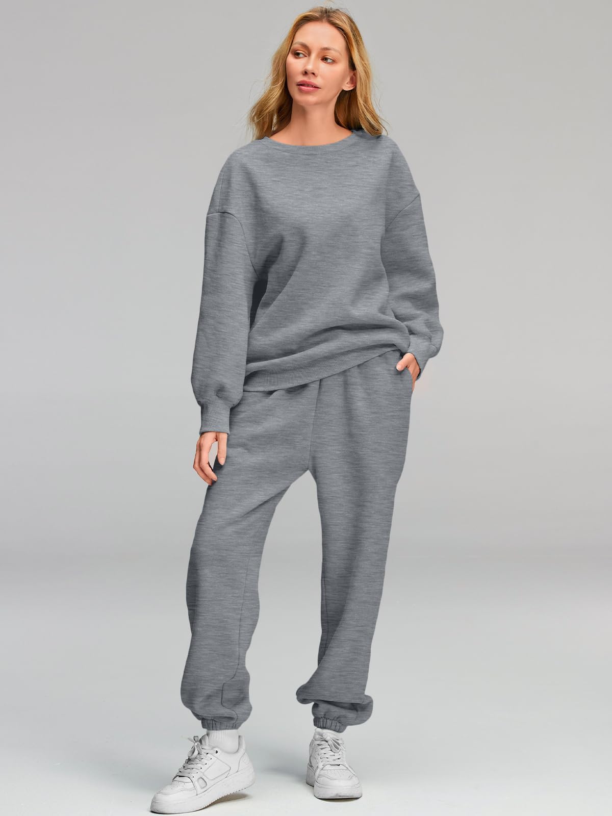AUTOMET Womens 2 Piece Outfits Sweatsuit Lounge Sets Matching Sweat Set Pockets