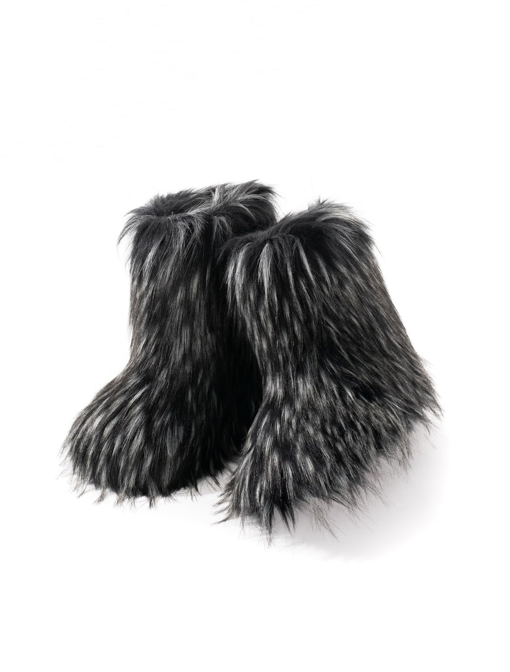 IXU Women's Faux Fur Boot Furry Fluffy Round Toe Suede Snow Winter Women Boots Comfy Plush Warm Short Outdoor Indoor Flat Shoes Mid-Calf Boots