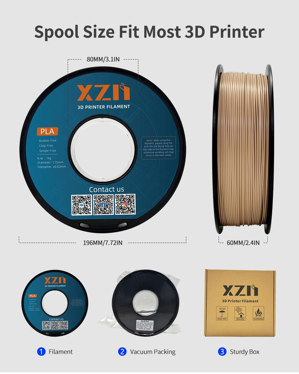 PLA Filament 1.75mm, 3D Printer Filament 1kg Spool (2.2lbs), Neatly Wound, +/- 0.02mm Precision, No Clog/Bubble, Excellent Layer Adhesion, Fits Most FDM Printers, Apple Green