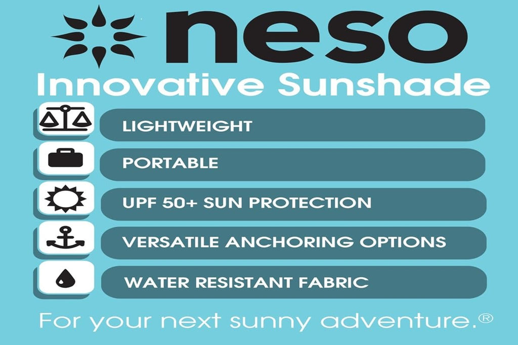 Neso Grande Portable Beach Tent Sun Shelter - Lightweight Beach Shade Canopy - Easy Setup for Family Outings - Patented Reinforced Corners - UPF 50+ Sun Protection - 7ft Tall, 9 x 9ft