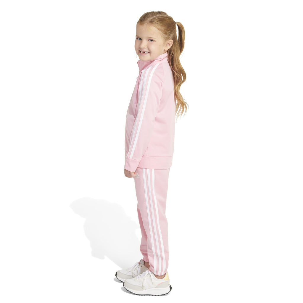 adidas Little Girl's Zip Front Classic Tricot Jacket and Joggers Set