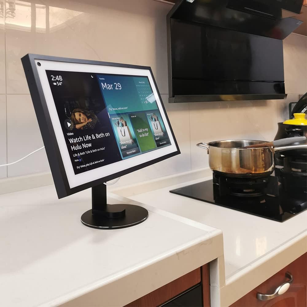 ATOPHK Ech_ooo Show 15 Stand Swivel and tilt, Only Made for Echo Show 15 Three Rotating shafts The Base is Made of Aluminum Which Makes the Product More Beautiful and Longer Service Life Black 025-01