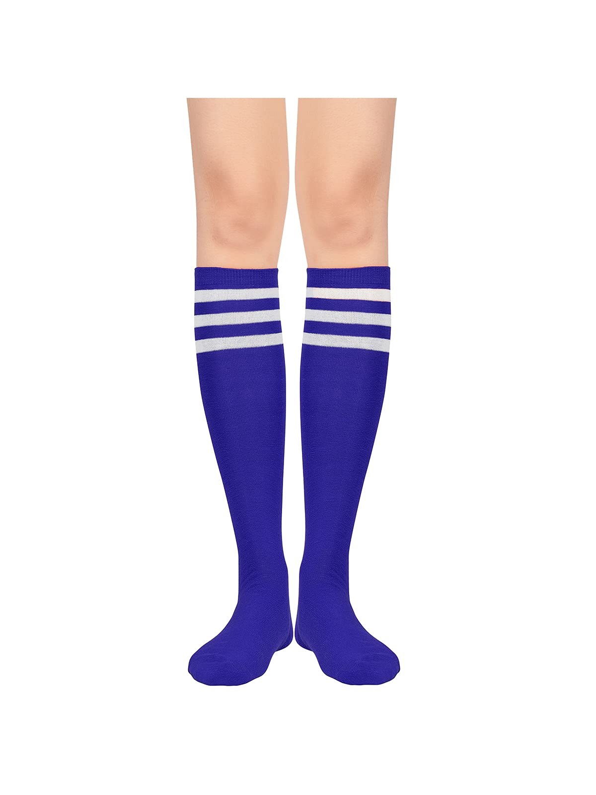 Century Star Knee High Striped Socks for Women - Long Thin Tube Sports Thigh High Socks Tall Stockings