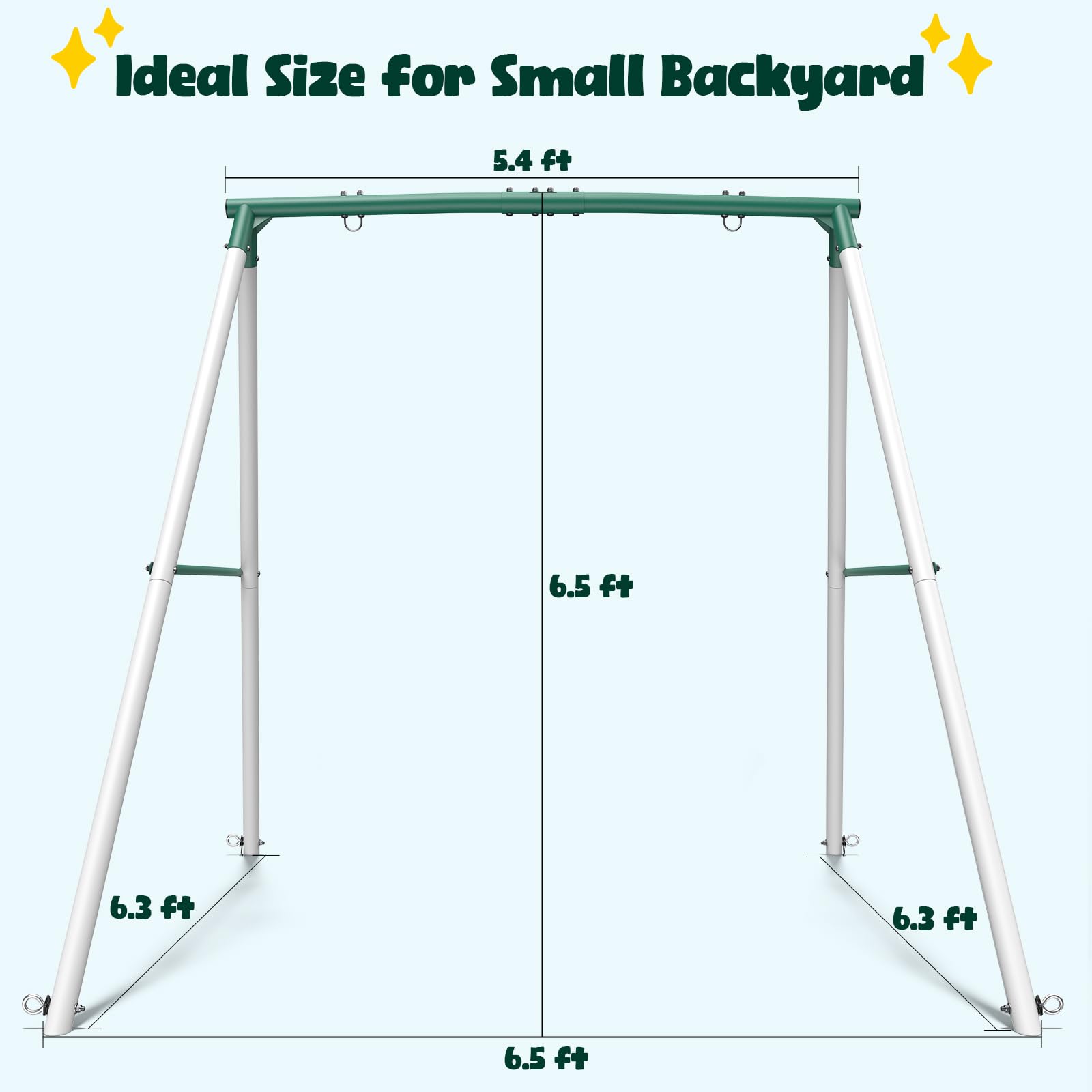 Hapfan 50" Large Saucer Swing with Frame for Kids Outdoor, 6.5 ft Tall 500 lbs Swing Sets for Backyard, Heavy Duty Metal Outdoor Swingset for Adults