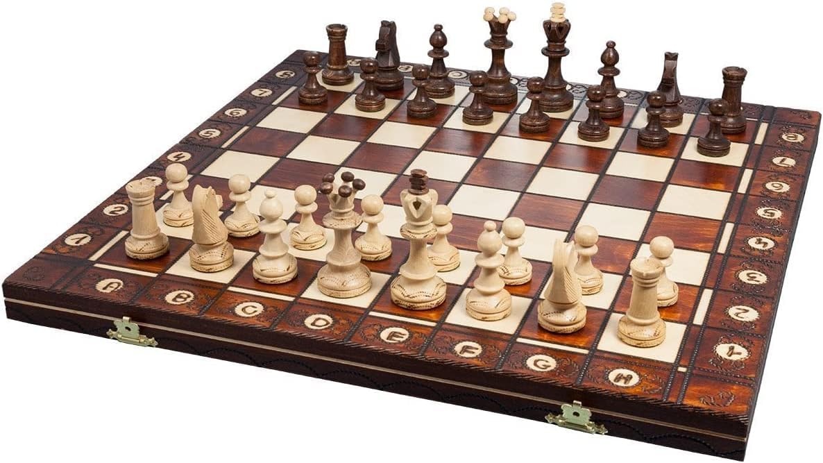 Chess and Games Shop Muba Beautiful Handcrafted Wooden Chess Set with Board and Chess Pieces - Gift idea Products (16inch (40 cm)), 1-2 Players