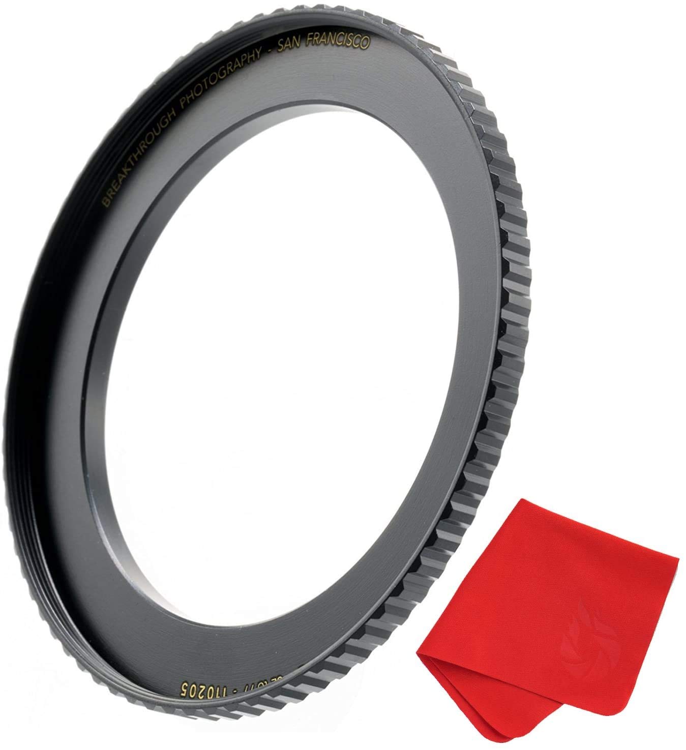 Breakthrough Photography 46mm to 52mm Step-Up Lens Adapter Ring for Filters, Made of CNC Machined Brass with Matte Black Electroplated Finish