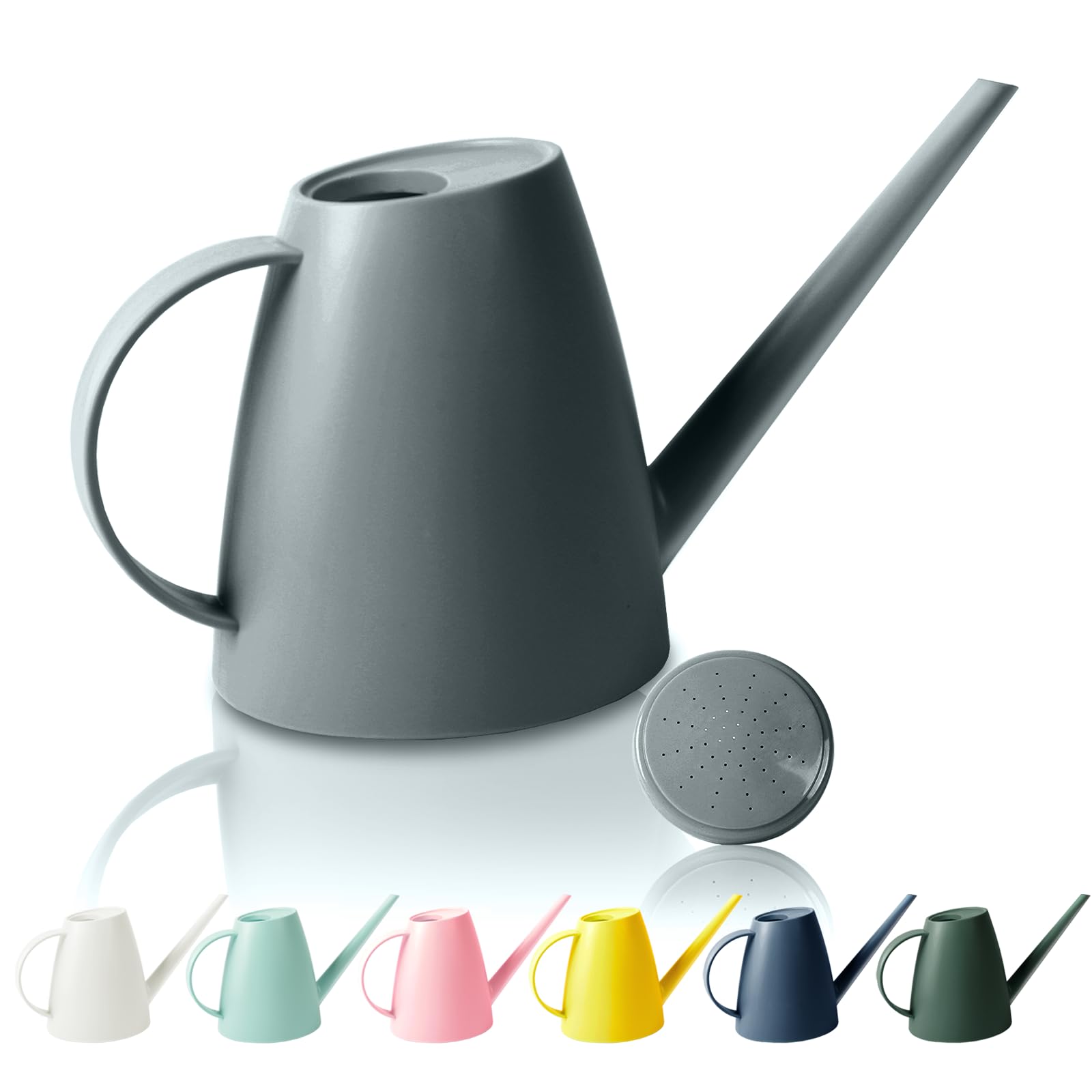 60 oz Watering Can for Indoor Plants, Small Plastic Watering Cans with Removable Nozzle, Long Spout Indoor Water Can for House Plants, Garden Flowers (1.8L 1/2 Gal)
