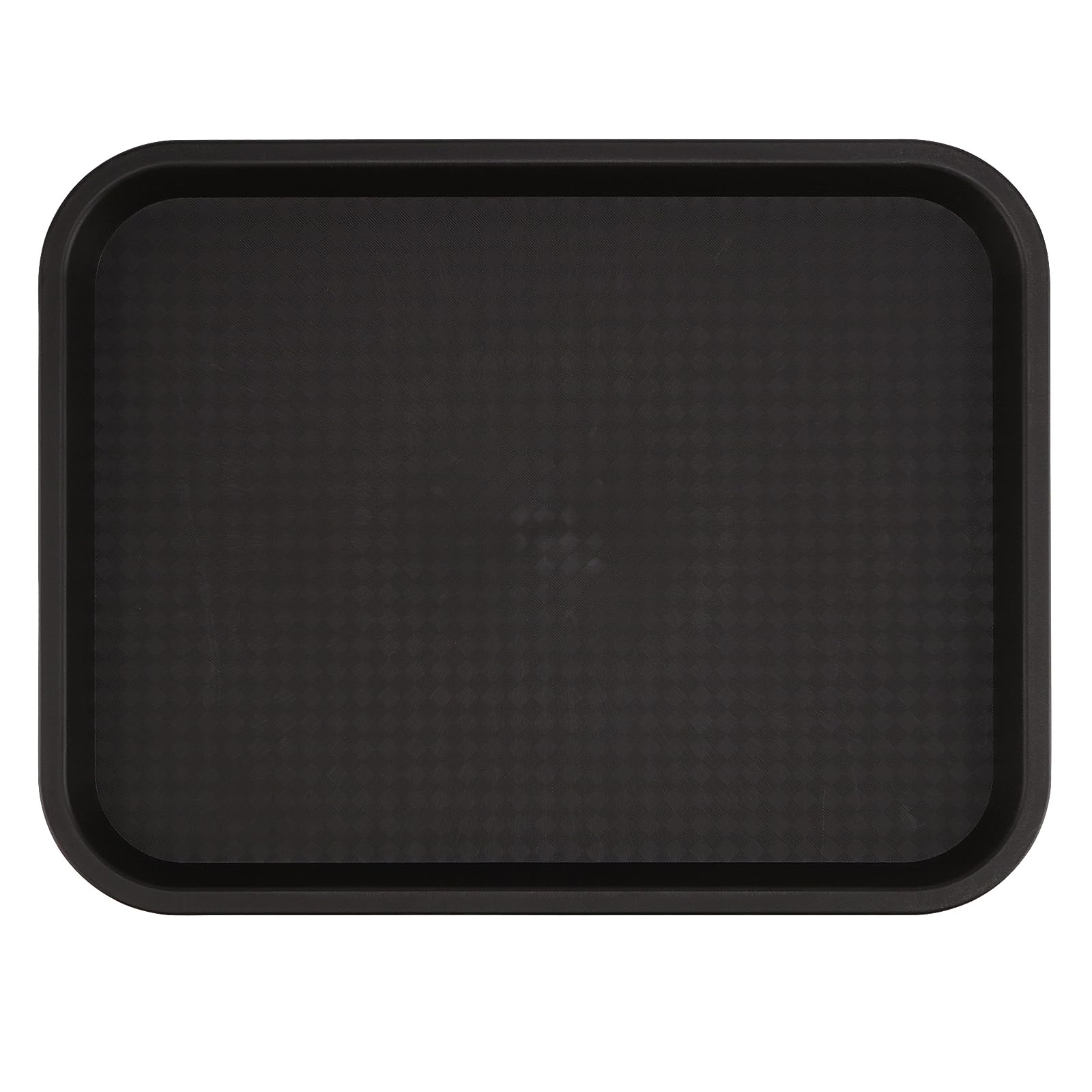 ZOENHOU 6 Pack 14 x 10 Inch Fast Food Tray, Rectangular Cafeteria Serving Trays, Plastic Trays for Food, Black