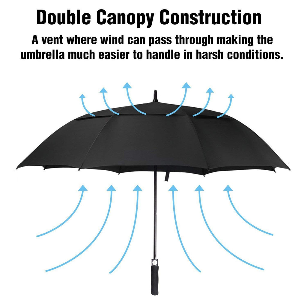 ACEIken Golf Umbrella Large 58/62/68 Inch Automatic Open Golf Umbrella Extra Large Oversize Double Canopy Vented Umbrella Windproof Waterproof for Men and Women