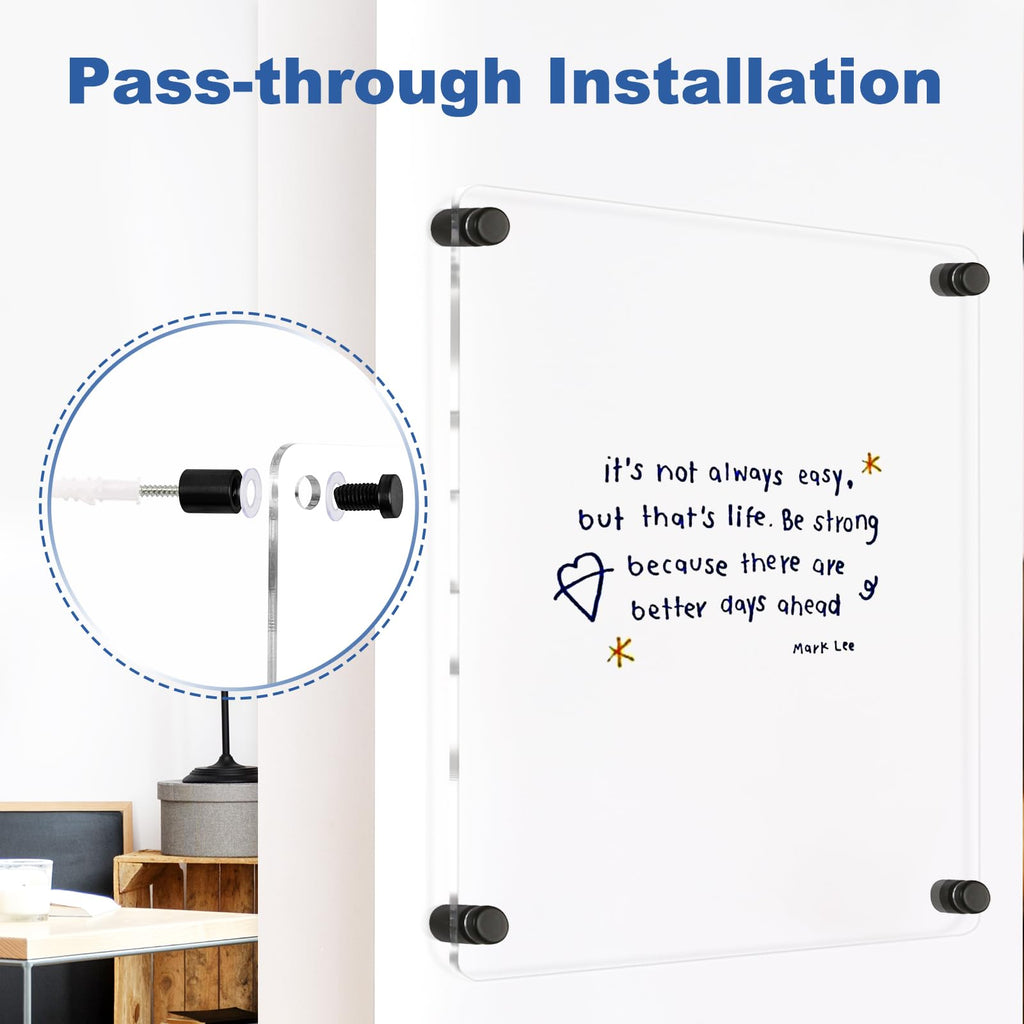Acrylic Calendar for Wall Whiteboard, 12" x 12" Weekly Clear Dry Erase Board, Small Planning Board White Board for Wall, Home, Office, School