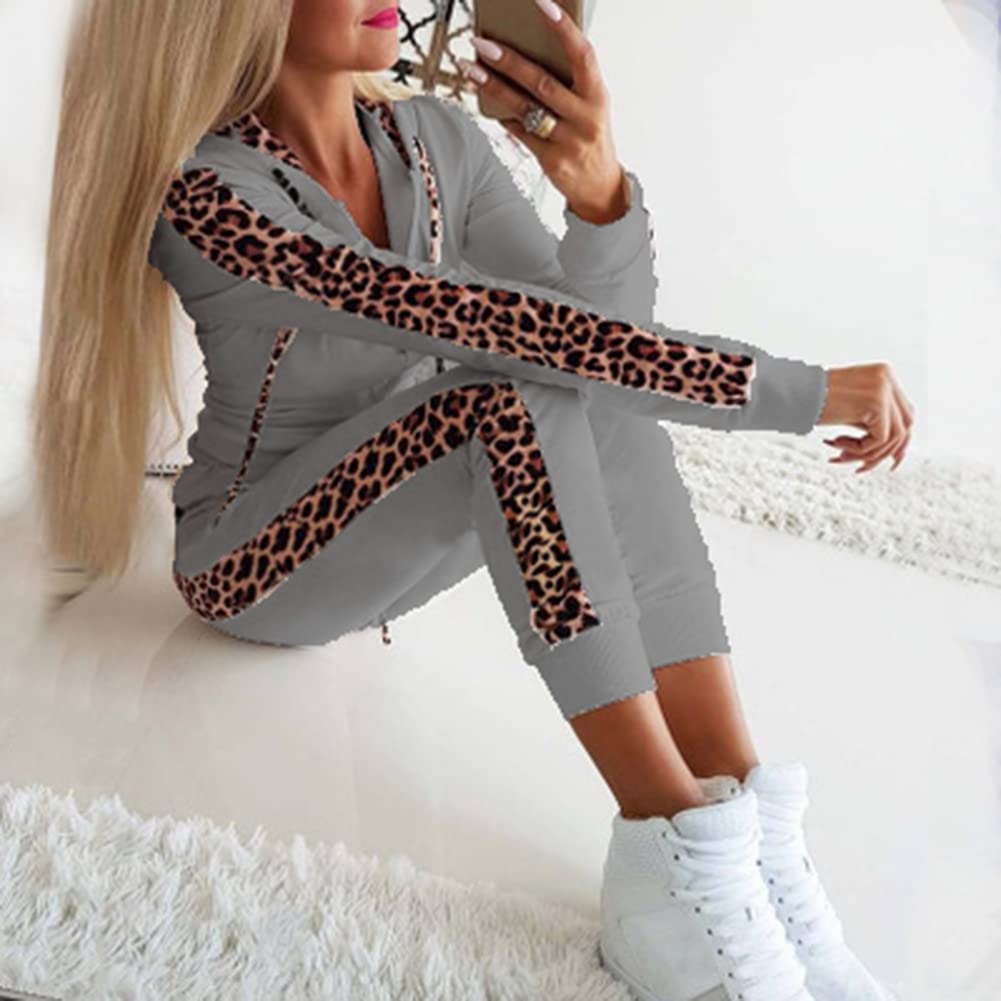 amropi Women's 2 Piece Tracksuit Sweatsuits Sets Hoodie Sweatshirt and Jogging Sweatpants Suit