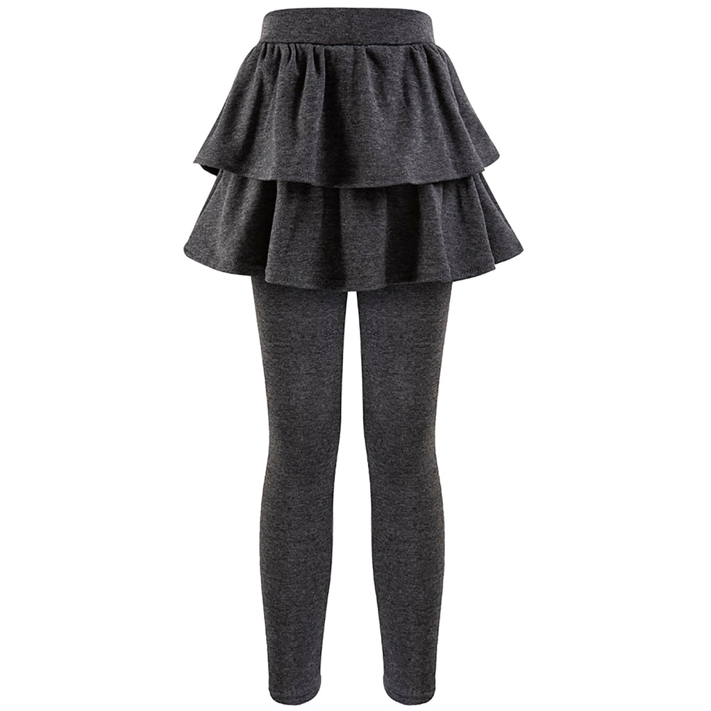 Girls School Uniform Pants Leggings with Skirts Stretch Warm Jegging 4-12 Years