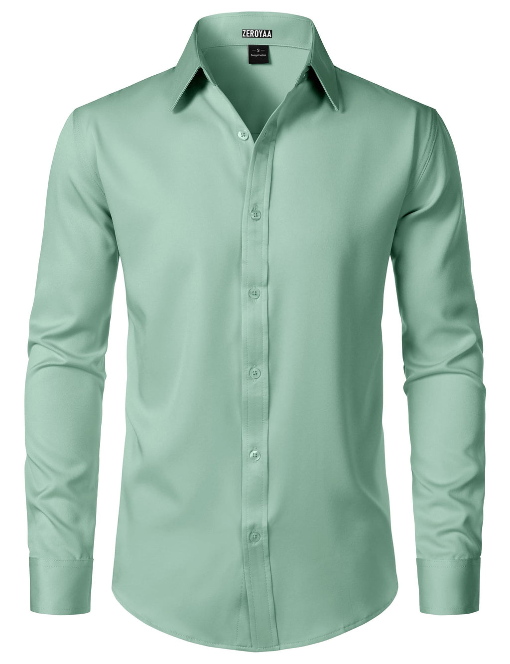 ZEROYAA Men's Wrinkle Free Long Sleeve Dress Shirt Business Casual Modern Slim Fit Button Down Shirts for Wedding and Office