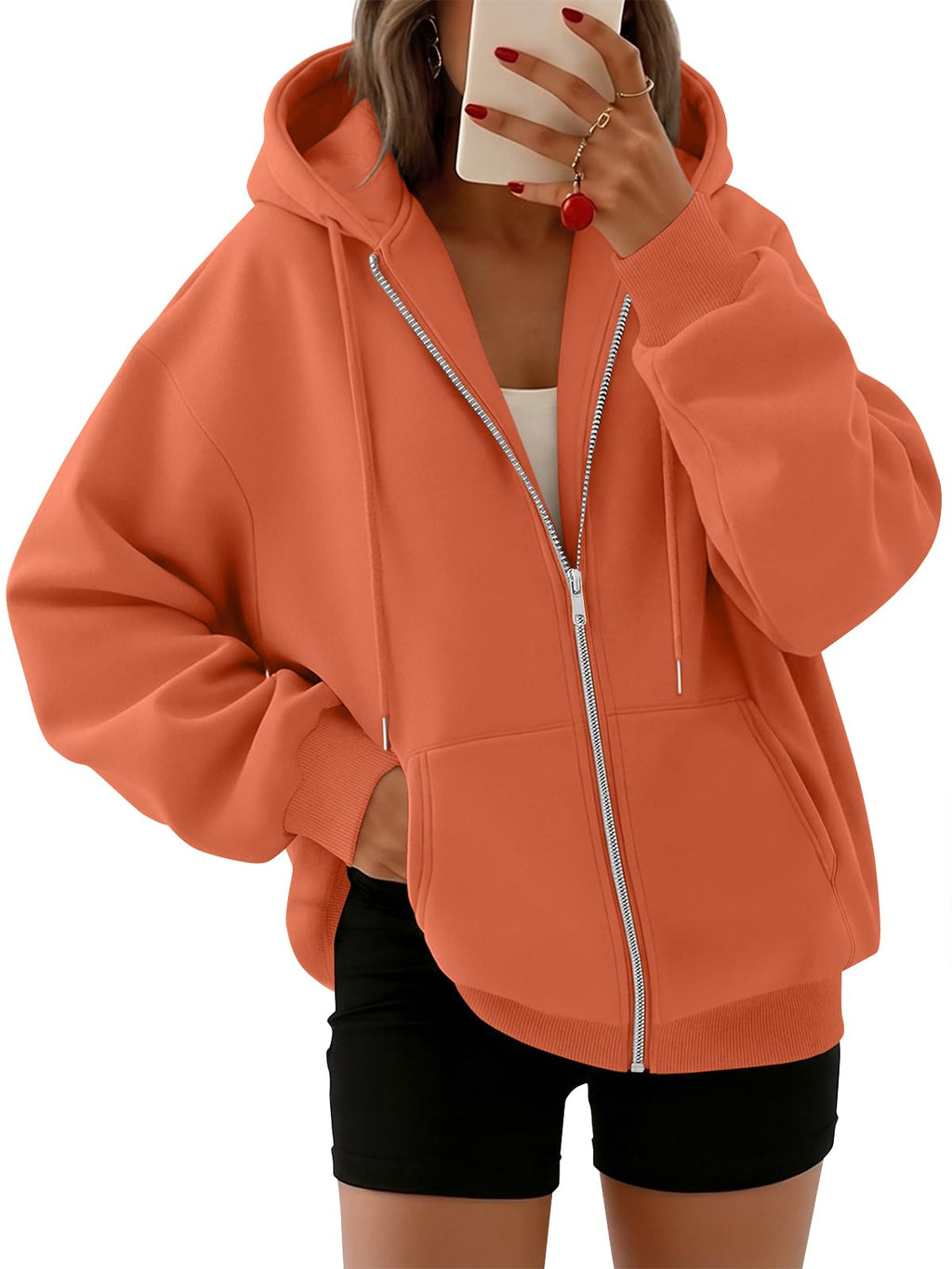 Trendy Queen Womens Zip Up Hoodies 2026 Oversized Sweatshirt