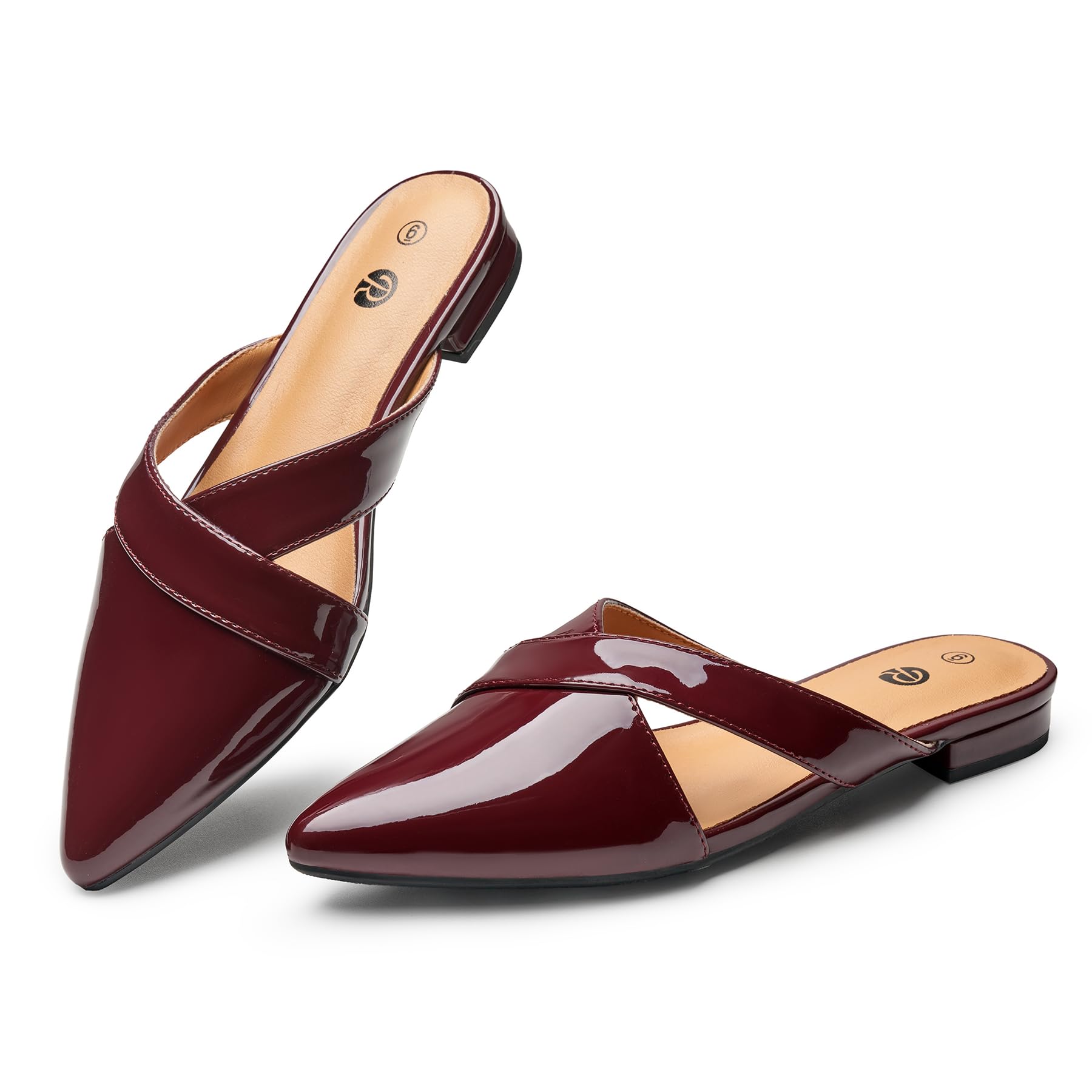 Rekayla Women's Mules Closed Pointed Toe Flats Backless Loafers Shoes for Women
