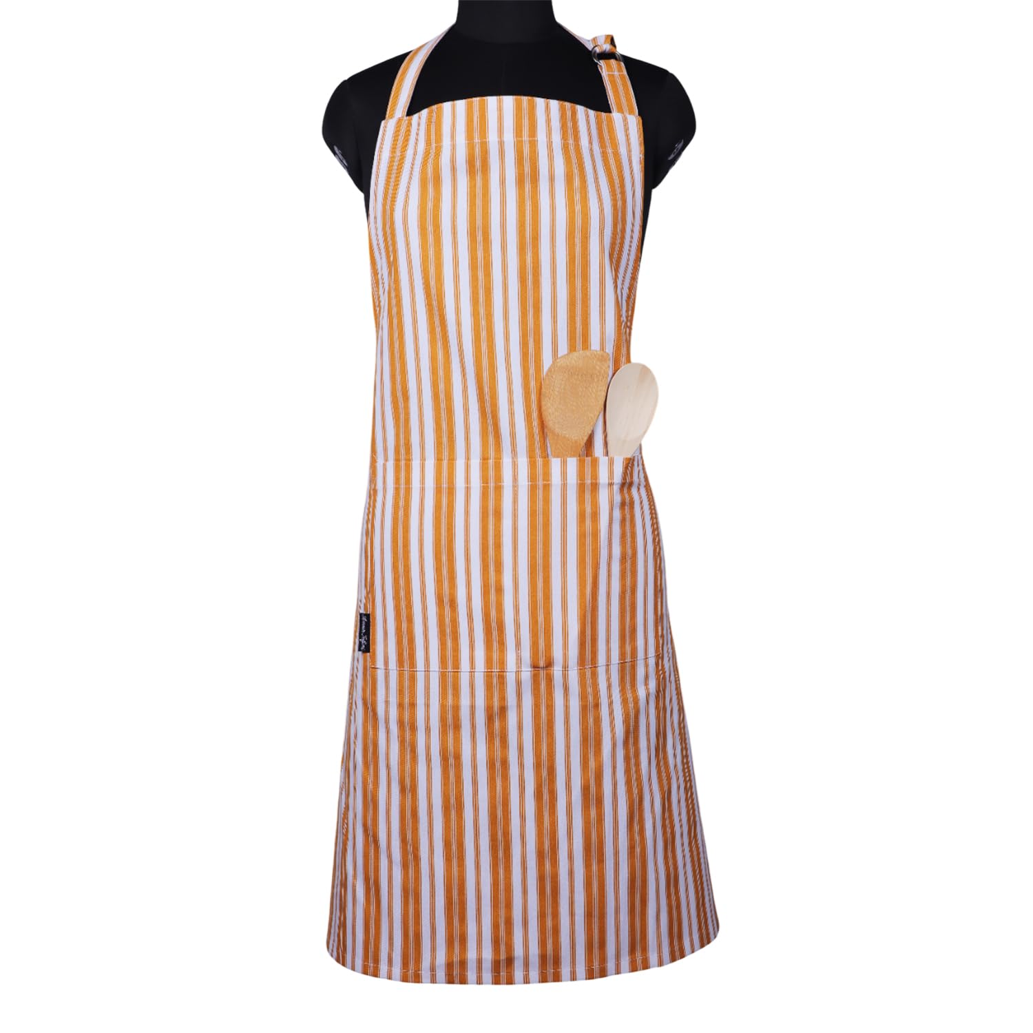 AMOUR INFINI Cotton Aprons for Women with Pocket, Adjustable Strap & Waist Ties - Washable Aprons for Baking, Cooking, Gardening (27.5 x 33 Inches - Blooming Floral)
