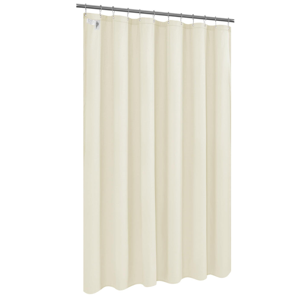 Mrs Awesome Embossed Microfiber Shower Curtain Liner 70 x 72 inches, Soft Fabric Shower Curtain Washable and Water Repellent,70x72, Cream
