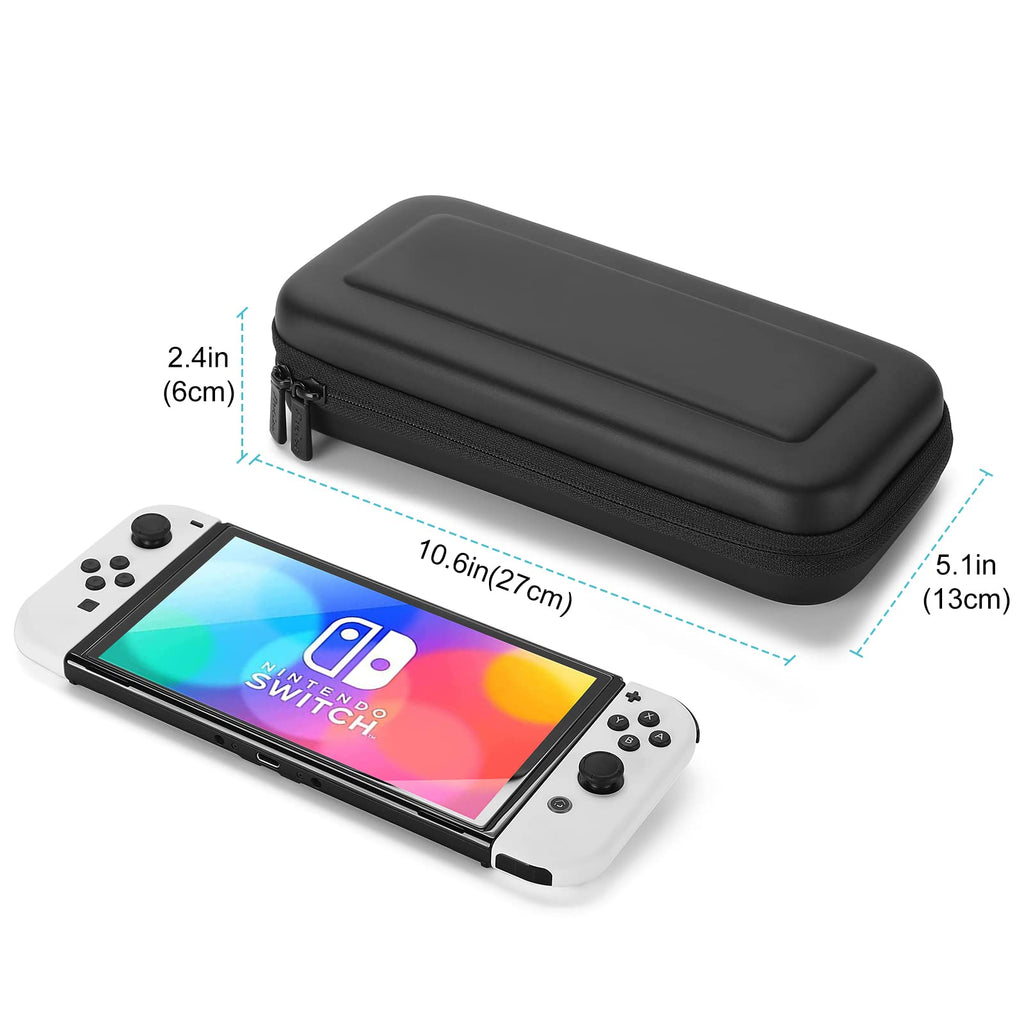 ProCase Carrying Case for Nintendo Switch 2 (2025) with 24 Game Card Slots, Hard Portable Travel Case Storage Bag Protective Pouch for 2025 Nintendo Switch 2 Console AC Adapter & Accessories -Black,L