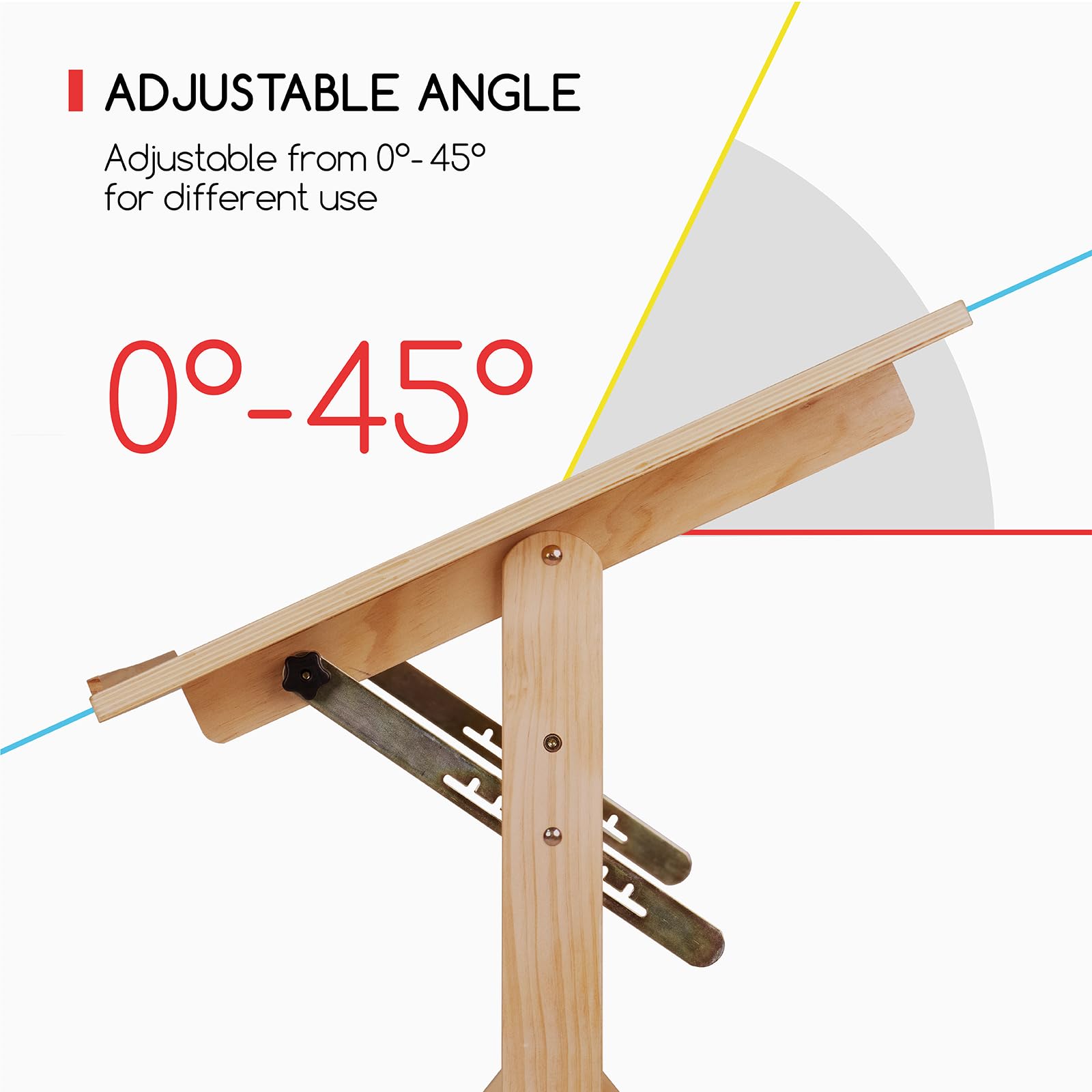 MEEDEN Wood Drafting Table & Stool Set,Artist Stool and Craft Table with Adjustable Height,Tiltable Tabletop for Artwork, Graphic Design, Reading, Writing