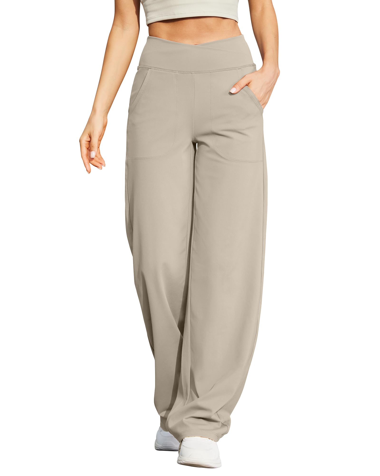 G4Free Wide Leg Pants for Women Loose Yoga Pants with Pockets Petite/Regular/Tall Stretch Casual Lounge Pants