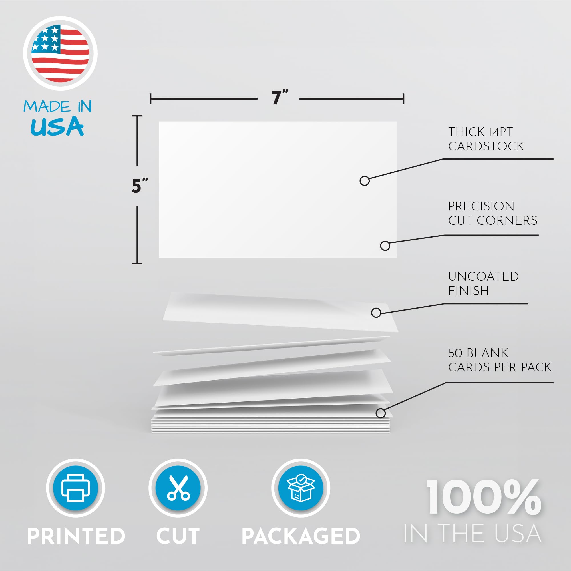 Home Advantage 2x3.5 Blank Index Cards - Our 50 Pack of Blank Note Cards Use Heavy Duty Cardstock to Make Them Bleed Proof - These Plain Index Cards Make Great Blank Business Cards & Blank Flashcards