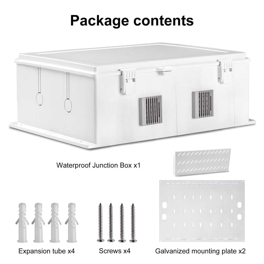 Namunanee Outdoor Electrical Junction Box, ABS Water Resistant Enclosure with Internal Mounting Panel & Hinged Cover, 9.2" H* 7" L* 4.6" W