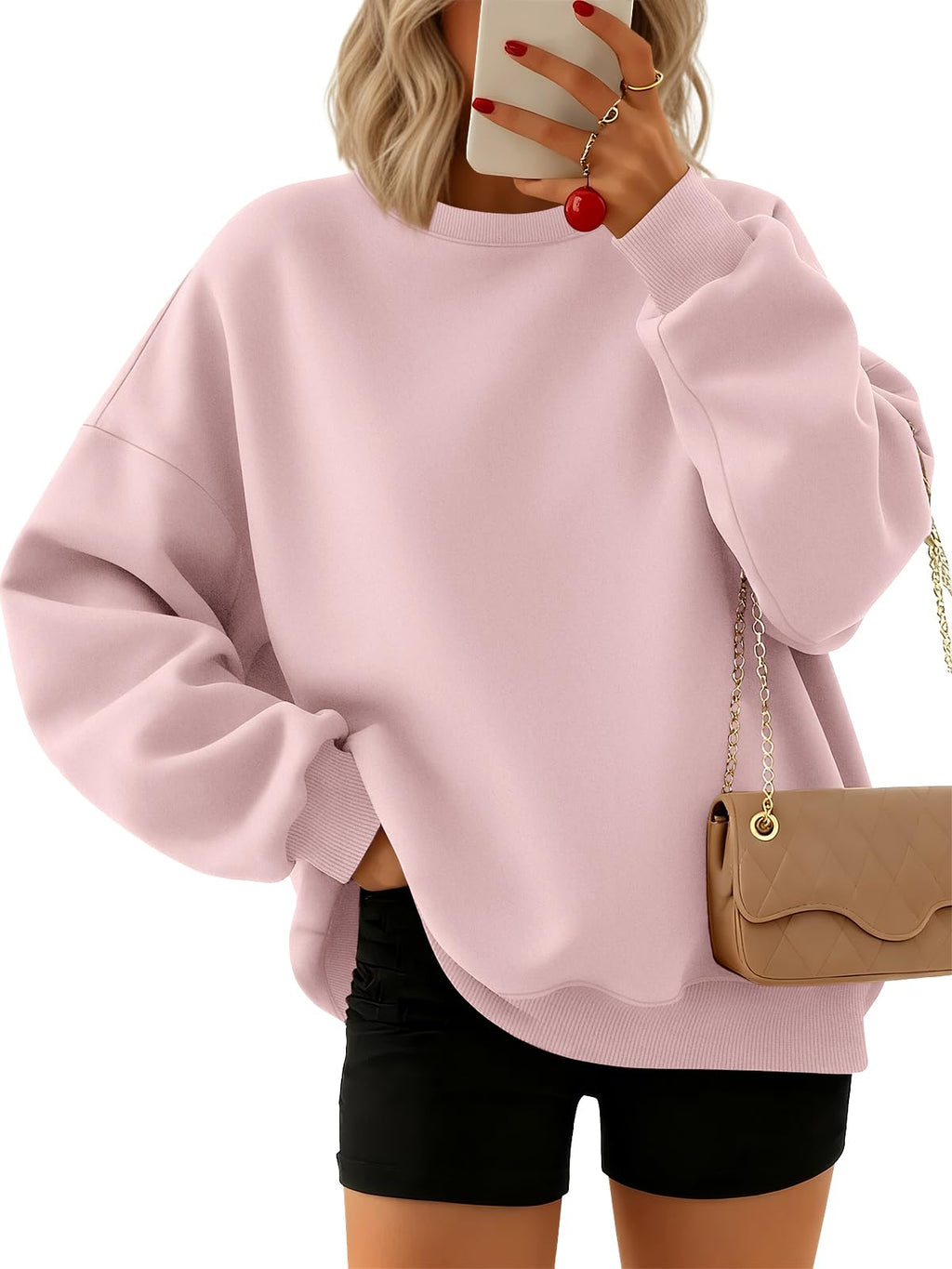 Trendy Queen Sweatshirts for Women Hoodies Oversized Crewneck Tops Sweaters Comfy Fall Winter Outfits Clothes 2026 Fashion