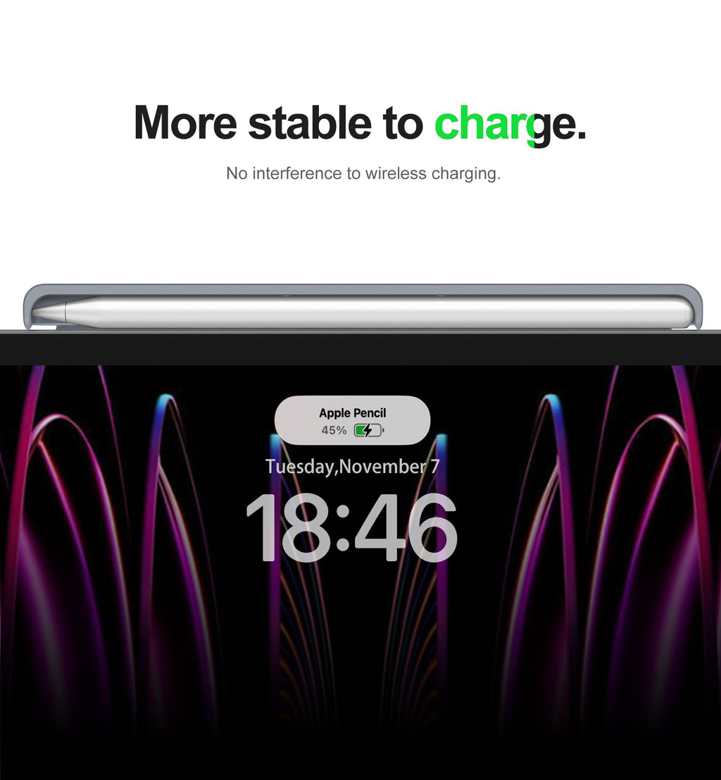 Dracool for Apple Pencil Pro/Apple Pencil 2nd Generation Pencil Holder Compatible with Magic Keyboard, Smart Folio, and Other Magnetic Cases for iPad Pencil Case 6.53 inch - Black
