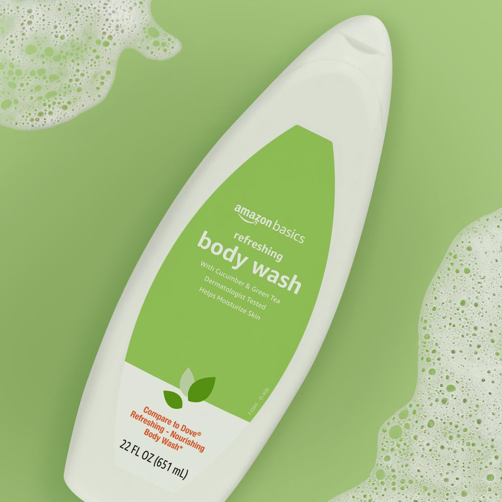 Amazon Basics Moisturizing Body Wash, Fresh Scent, Deep Moisture, Nourishing, Dermatologist Tested, 22 fl oz (1-Pack)