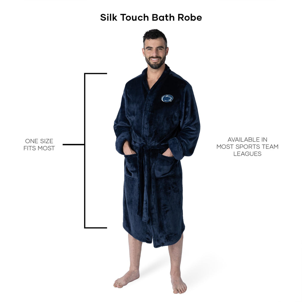 Northwest NCAA Adult Unisex Silk Touch Bathrobe, Officially Licensed Loungewear, Soft Plush Polyester