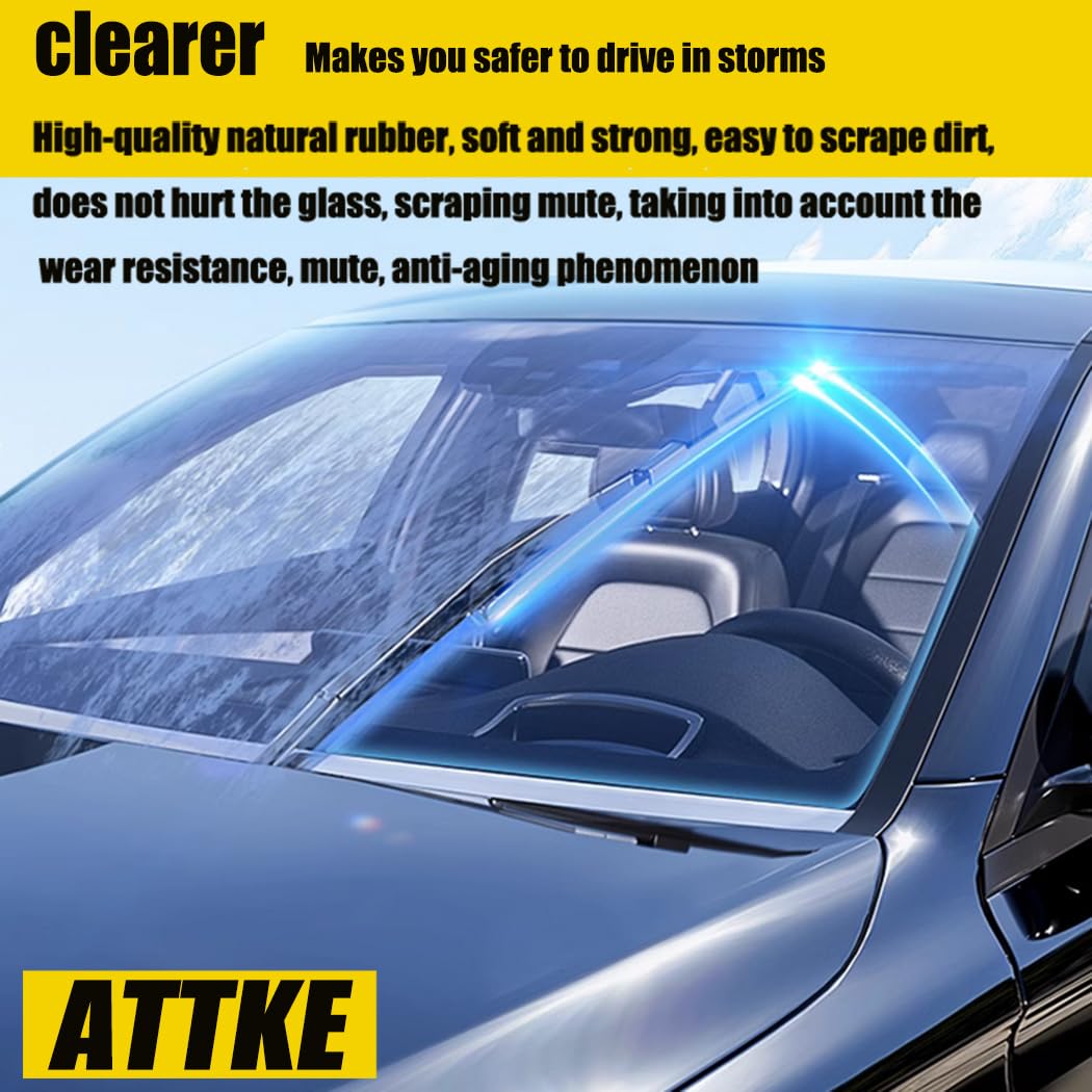 ATTKE OEM Quality Front Windscreen Wiper Blades for Jeep Wrangler 1997-2006/Porsche 911 1978-1994/Suzuki Samurai 1986-1995 (13″+13″ Front Windshield Wiper Blade Set)