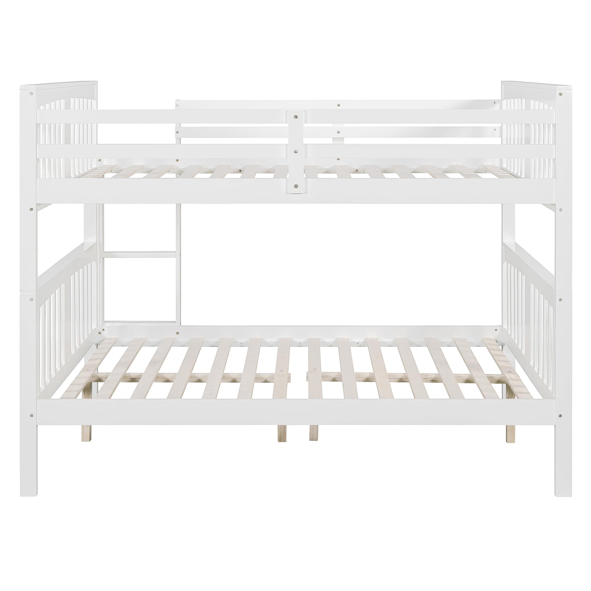Merax Full Over Full Bunk Bed Convertible to Two Separate Beds, Solid Pine Wood Frame with Safety Guardrail & Headboard, Sturdy Durable Design, for Teens, Espresso