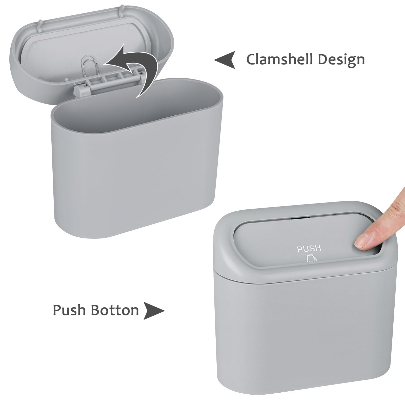 Accmor Car Trash Can with Lid, Mini Auto Dustbin Garbage Organizer with 30 Pcs Plastic Trash Bag, Automotive Garbage Container Bin for Vehicle, Home, Office
