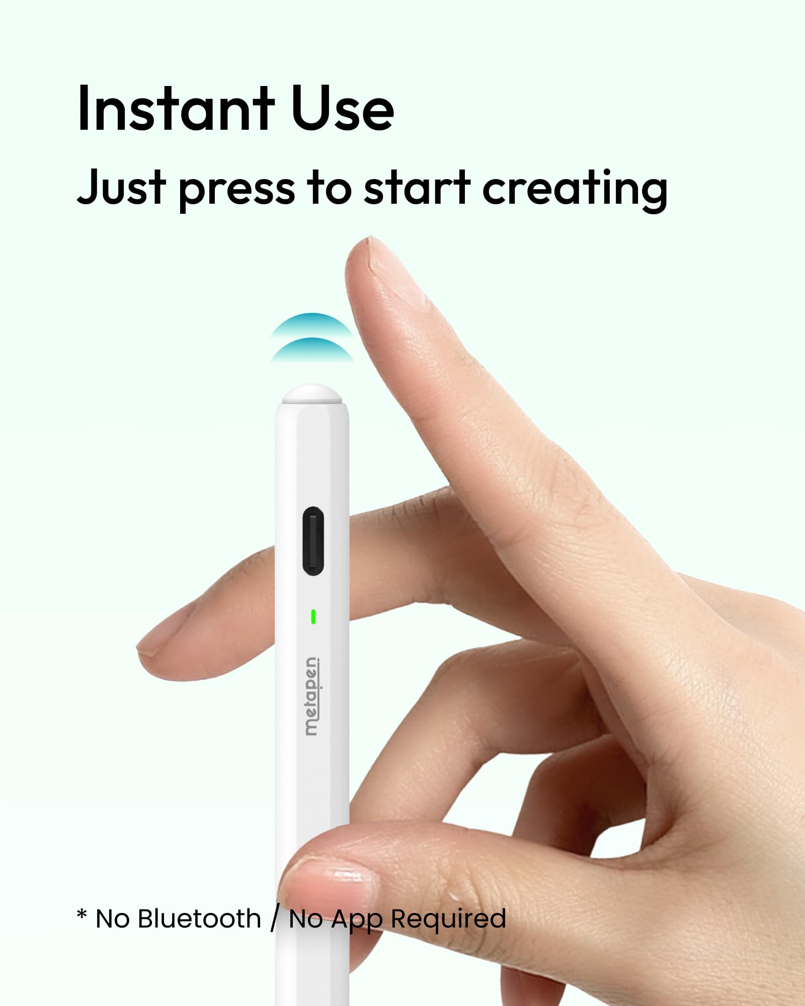 Metapen Pencil Air8 Pro for iPad 2018-2026, Ultra-Quiet, 2X Fast Charging, Palm Rejection Stylus Pen for iPad a16/11/10/9/8/7/6th Gen, Pro 12.9/11/13-inch M4, Air 3/4/5/M2/M3/M4, Mini 5/6th