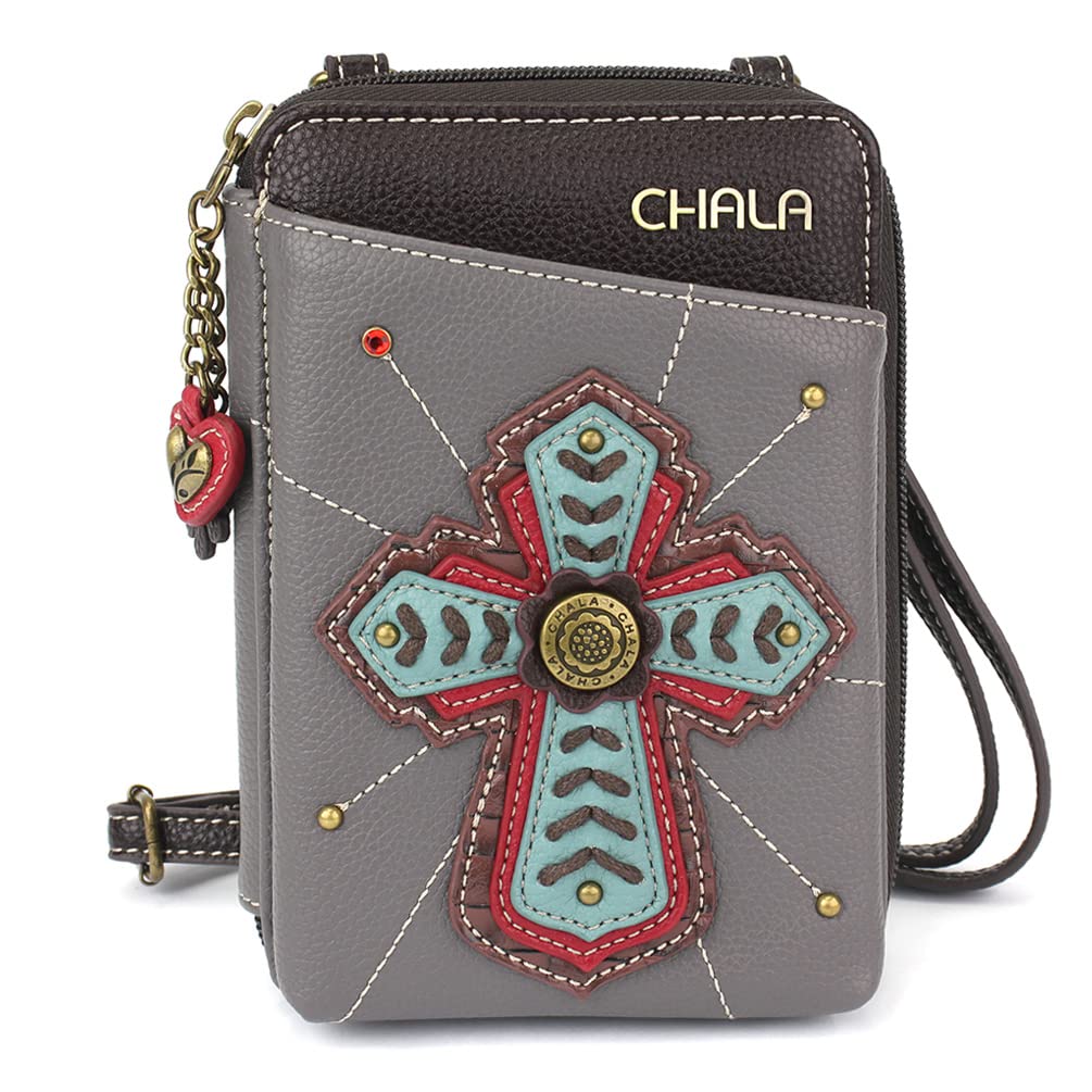 CHALA Wallet Crossbody Cell Phone Purse - Women Faux Leather Multicolor Handbag with Adjustable Strap