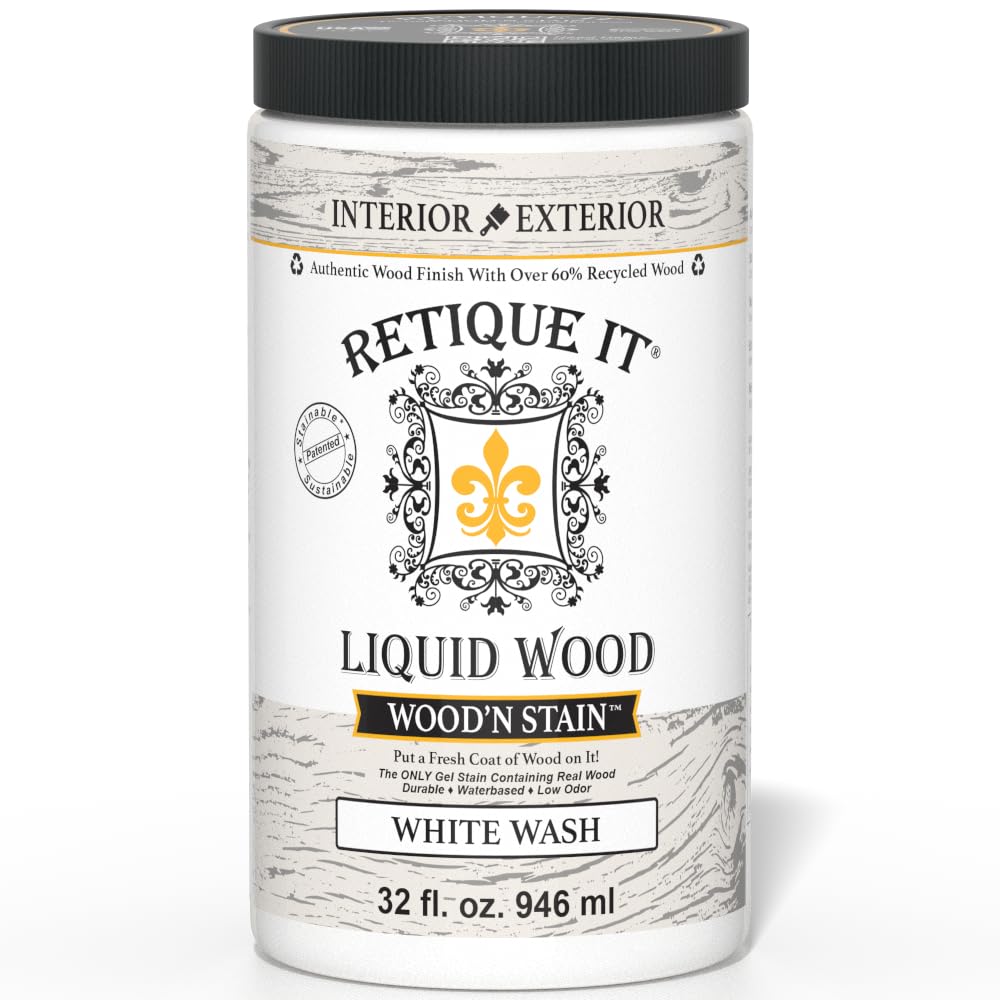 Retique It Wood'n Stain - Liquid Wood Gel Stain Interior/Exterior (08 oz (Half-Pint), 35 Dark Oak)