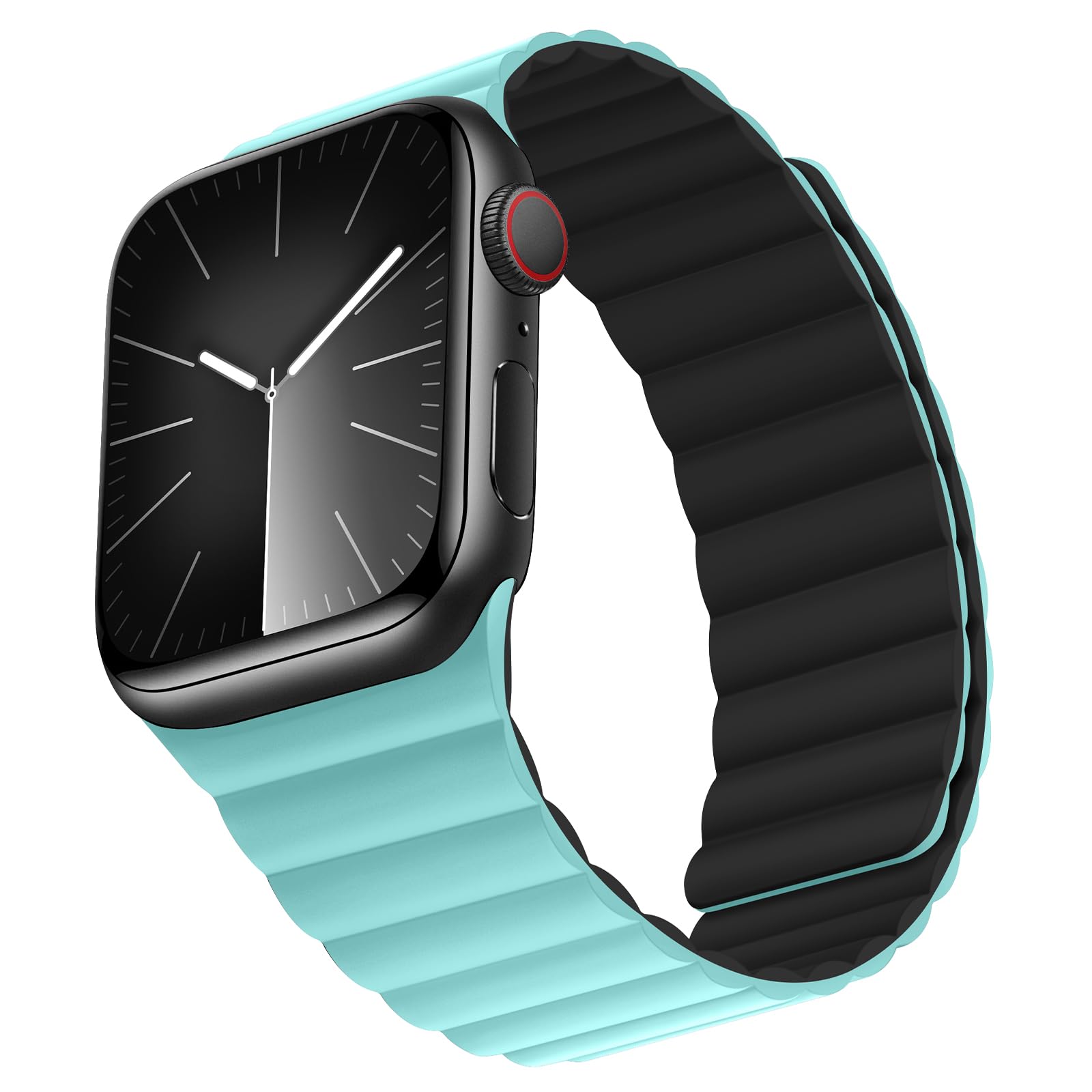 Bisikor Compatible with Apple Watch Band 49 46 45 44 42 41 40 38mm, Double Sided Wearable Silicone Magnetic Strap for iWatch Ultra SE Series 11 10 9 8 7 6 5 4 3 2 1 (38/40/41/42, Beige/Gray)