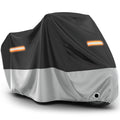 Favoto Motorcycle Cover Waterproof Outdoor All Weather Snow Rain Dust UV Protection Motorcycle Tarp with Lock-Holes ＆ Storage Bag Moped Cover with Night Reflective Strips Fits up to 86.6"