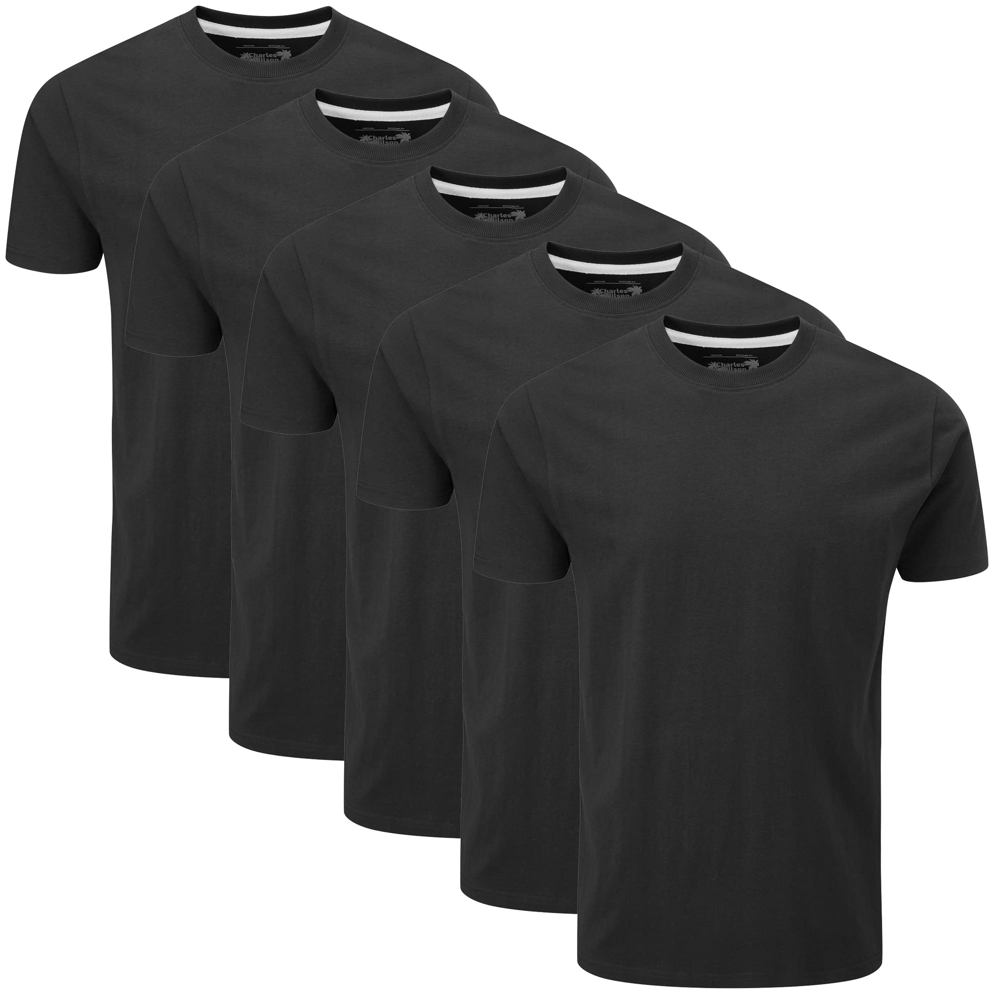 Charles Wilson Men's 5 Pack Crew Neck T-Shirt