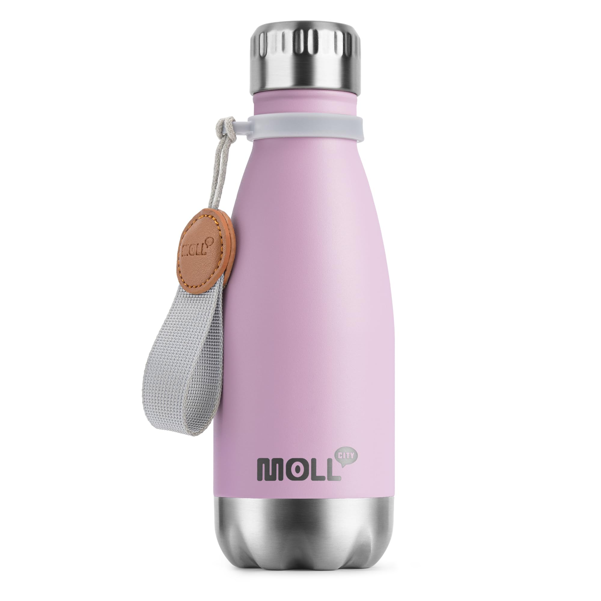 9 oz Water Bottle for Kids-Small Stainless Steel Water Bottle for School Vacuum Insulated Metal Leak Proof Cola Shape Water Flask for Boys Girls(Baby Blue)