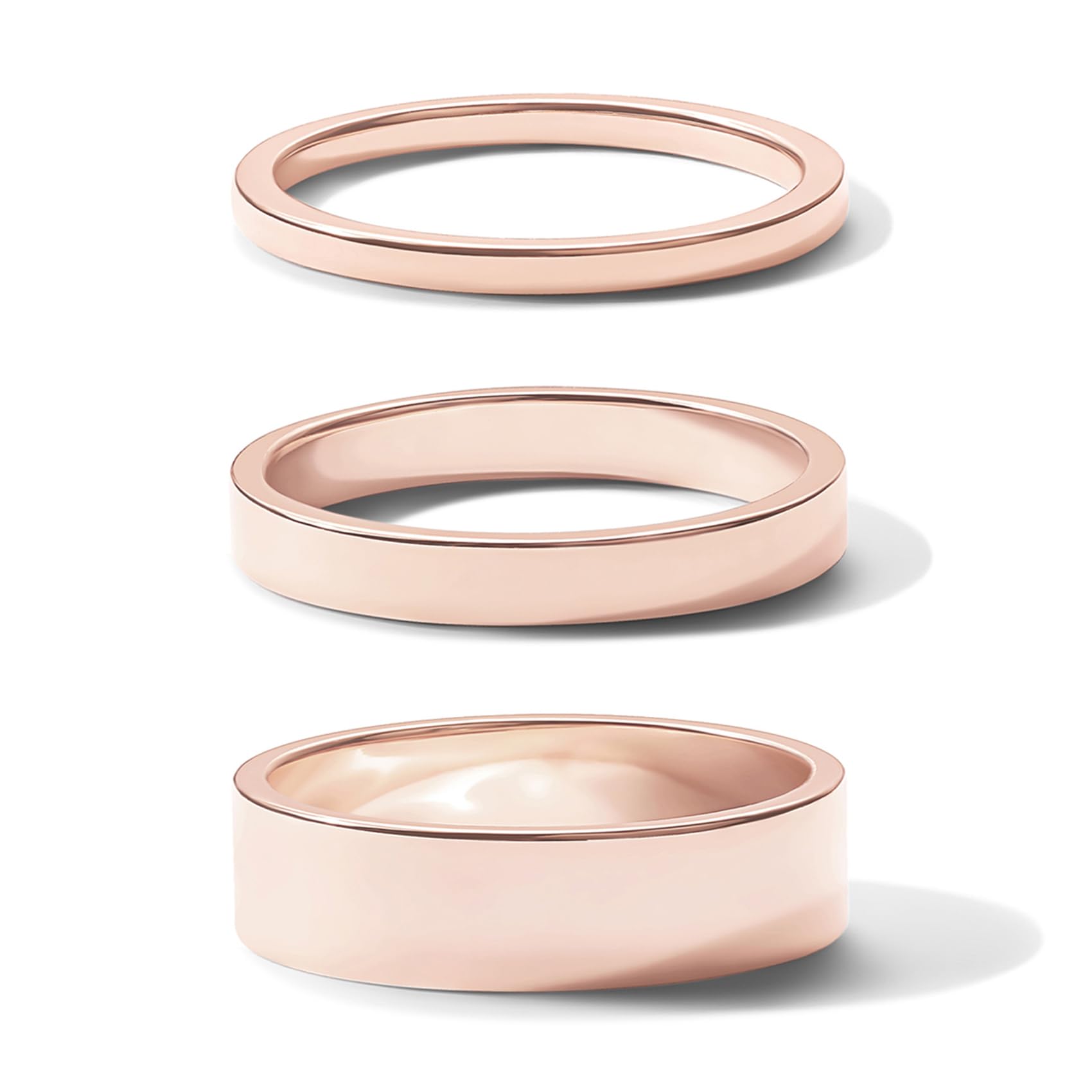 PAVOI 18K Gold Plated 3 Rings Set | Gold Stacking Rings for Women | Stacking Ring Set