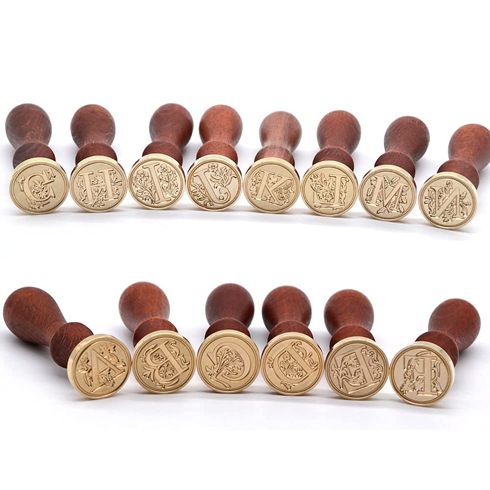 Medieval Initial Alphabet Sealing Wax Stamps, Brass Head Wooden Handle, for Thanksgiving Card/Envelope/Gift Wrap/Wedding Engagement Party Invitation - Letter S