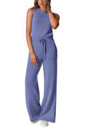 PRETTYGARDEN Jumpsuits for Women Casual 2026 Summer Sleeveless Wide Leg Pants Rompers One Piece Beach Vacation Spring Outfits