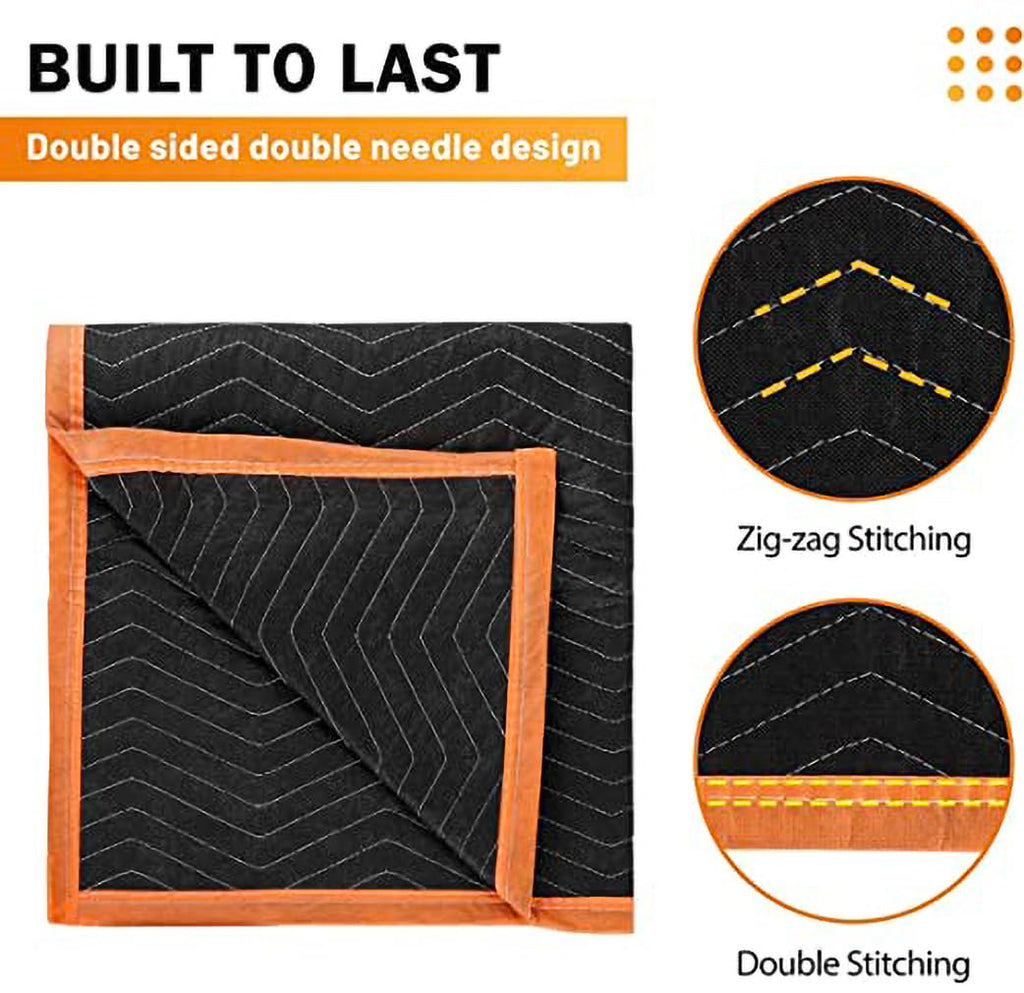 Large Moving Blankets 80 * 72in Heavy Duty Packing Blankets for Furniture Moving Shipping Wrapping Quilted Furniture Pads for Moving, Padded Mover Blankets